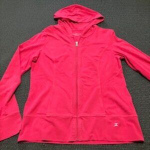 Danskin Full Zip Hoodie, Bright Pink, Large